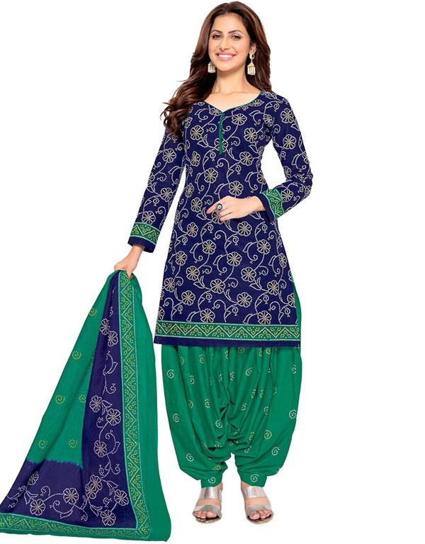 Traditional Function Wear Readymade Suit Collection Navy Blue Pure Cotton Pant Straight Front View