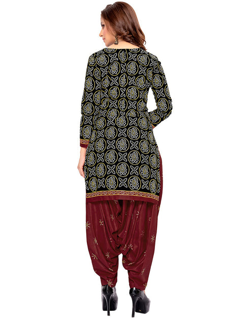 Traditional Function Wear Readymade Suit Collection Black Pure Cotton Pant Straight Back View