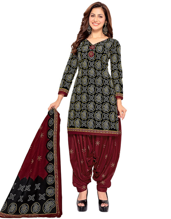 Traditional Function Wear Readymade Suit Collection Black Pure Cotton Pant Straight Front View