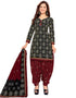 Traditional Function Wear Readymade Suit Collection Black Pure Cotton Pant Straight Front View