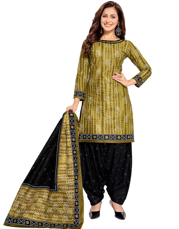 Traditional Function Wear Readymade Suit Collection Green Pure Cotton Pant Straight Front View