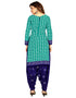 Traditional Function Wear Readymade Suit Collection Mint Pure Cotton Pant Straight Close-up View