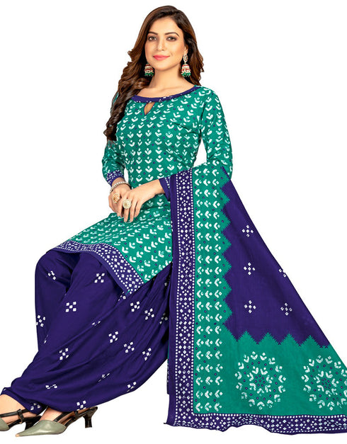 Traditional Function Wear Readymade Suit Collection Mint Pure Cotton Pant Straight Front View