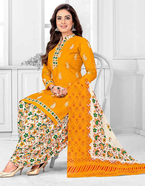 Traditional Function Wear Readymade Suit Collection Yellow Pure Cotton Pant Straight Close-up View