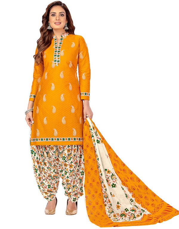 Traditional Function Wear Readymade Suit Collection Yellow Pure Cotton Pant Straight Front View