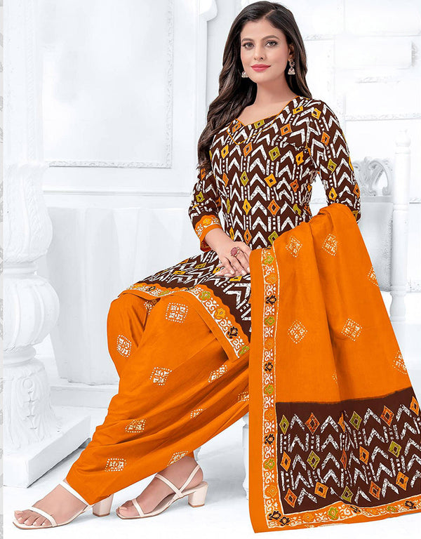 Traditional Function Wear Readymade Suit Collection Brown Derby Pure Cotton Pant Straight Front View
