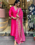 Traditional Function Wear Readymade Suit Collection Pink Viscose Pant Straight Close-up View