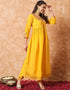 Traditional Function Wear Readymade Suit Collection Yellow Viscose Pant Straight Close-up View