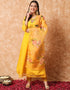 Traditional Function Wear Readymade Suit Collection Yellow Viscose Pant Straight Front View