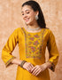 Traditional Function Wear Readymade Suit Collection Mustard Viscose Pant Straight Side View