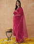 Traditional Function Wear Readymade Suit Collection Pink Vichitra Silk Pant Straight Close-up View