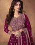 Traditional Function Wear Readymade Suit Collection Rani Pink Real Georgette Pant Anarkali Close-up View