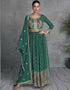 Traditional Function Wear Readymade Suit Collection Mint Real Georgette Pant Straight Front View