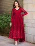 glamorous maroon fox georgette traditional function wear readymade anarkali suit collection with maroon fox georgette 37.8285714285714 Close-up View