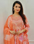 fashionable orange soft muslin traditional function wear readymade suit collection with orange reyon cotton 28.9805714285714 Close-up View