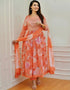 fashionable orange soft muslin traditional function wear readymade suit collection with orange reyon cotton 28.9805714285714 Front View