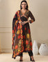 sleek multi heavy muslin traditional function wear readymade suit collection with black reyon cotton 32.3405714285714 Front View