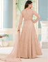 designer party wear anarkali suit collection in peach net with anarkali and pant rt8741-183976 Close-up View