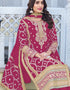 traditional function wear heavy chinon silk salwar suit collection in rani pink heavy chinon silk with straight and palazzo rt8744-183990 Close-up View