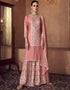 stylish pink real chinon traditional function wear real chinon silk readymade salwar suit collection with pink real chinon rt8746-183995 Front View