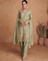 chic pista real chinon traditional function wear real chinon silk readymade salwar suit collection with pista real chinon rt8746-183996 Front View