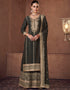 trendy black real chinon traditional function wear real chinon silk readymade salwar suit collection with black real chinon rt8746-183997 Front View