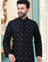 Black Kurta Dupion Silk With Embroidery Work Payjama Closure View