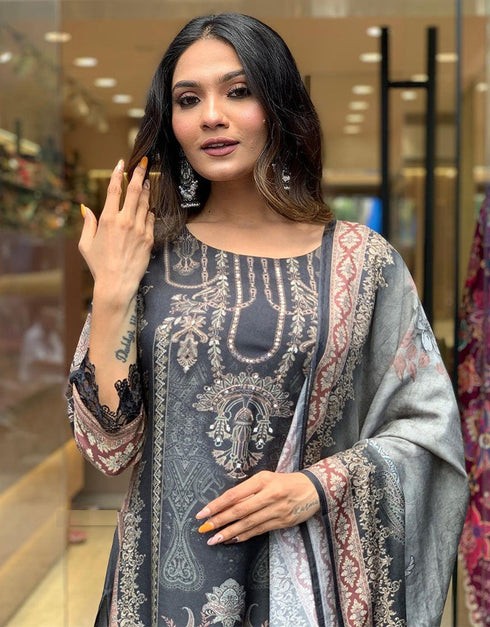 traditional function wear maslin readymade suit collection in multi maslin with straight and pant rt8754-184023 Back View