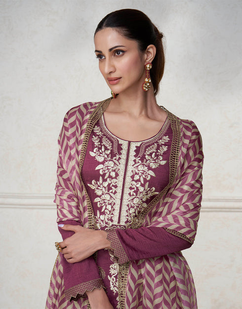 trendy mauve premium silk traditional function wear readymade salwar suit collection with mauve premium silk 41.7485714285714 Side View