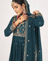 sleek teal georgette traditional function wear salwar suit collection with teal georgette rt8764-184065 Close-up View