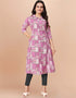classy printed & foil work soft cotton traditional function wear soft cotton readymade kurti collection with pink rt8767-184074 Close-up View
