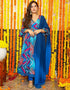 fashionable navy blue chiffon traditional function wear readymade anarkali suit collection with navy blue micro crep 31.4285714285714 Front View