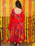 sleek red chiffon traditional function wear readymade anarkali suit collection with red micro crep 31.4285714285714 Back View