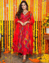 sleek red chiffon traditional function wear readymade anarkali suit collection with red micro crep 31.4285714285714 Front View