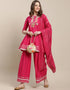 sophisticated magenta pure cambric cotton traditional function wear readymade salwar suit collection with magenta pure cotton 34.9325714285714 Close-up View