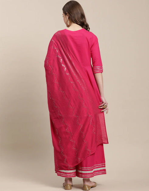 sophisticated magenta pure cambric cotton traditional function wear readymade salwar suit collection with magenta pure cotton 34.9325714285714 Side View