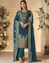 contemporary teal pure cambric cotton traditional function wear readymade suit collection with teal cotton solid rt8785-184150 Front View
