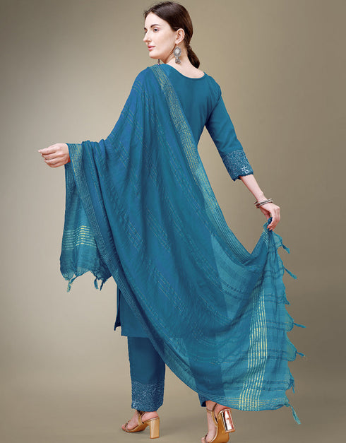 sophisticated morpich cotton blend traditional function wear readymade suit collection with morpich cotton blend rt8790-184174 Back View