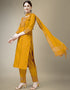 trendy yellow cotton blend traditional function wear readymade suit collection with yellow cotton blend rt8790-184180 Close-up View