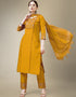 trendy yellow cotton blend traditional function wear readymade suit collection with yellow cotton blend rt8790-184180 Front View