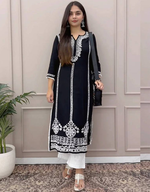 trendy black heavy faux georgette traditional function wear readymade suit collection with white heavy micro cotton rt8795-184202 Close-up View