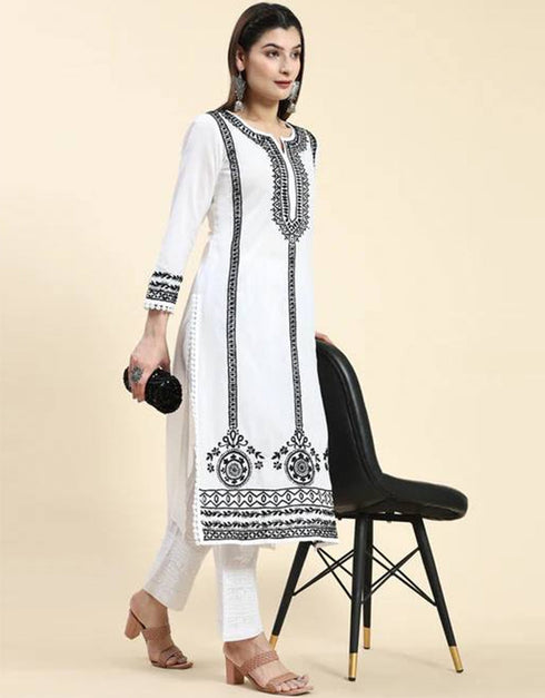 fashionable white heavy faux georgette traditional function wear readymade suit collection with white heavy micro cotton rt8795-184204 Back View