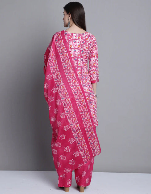 trendy pink cotton blend traditional function wear readymade suit collection with pink cotton blend rt8797-184208 Back View