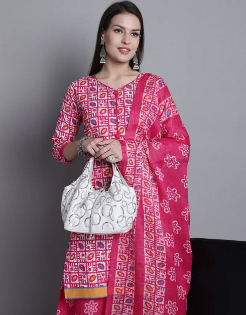 trendy pink cotton blend traditional function wear readymade suit collection with pink cotton blend rt8797-184208 Side View