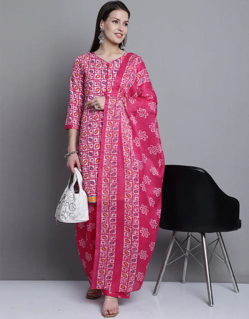 trendy pink cotton blend traditional function wear readymade suit collection with pink cotton blend rt8797-184208 Front View