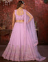 stylish lavender faux georgette indian wedding heavy designer lehenga choli collection with lavender faux georgette rt8804-184238 Front View