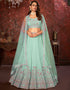 chic mint green faux georgette indian wedding heavy designer lehenga choli collection with mint green faux georgette rt8804-184239 Close-up View