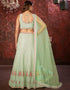sleek pista faux georgette indian wedding heavy designer lehenga choli collection with pista faux georgette rt8804-184243 Front View