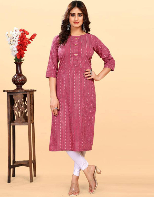 fashionable digital printed work heavy cotton traditional function wear heavy cotton readymade kurti collection with pink rt8811-184282 Front View