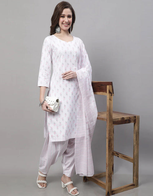 trendy white cotton traditional function wear cotton readymade suit collection with white cotton rt8814-184294 Close-up View